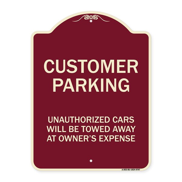 Designer Series-Unauthorized Cars Will Be Towed Away At Owners Expense, 18" L, 24" H, BU-1824-9747